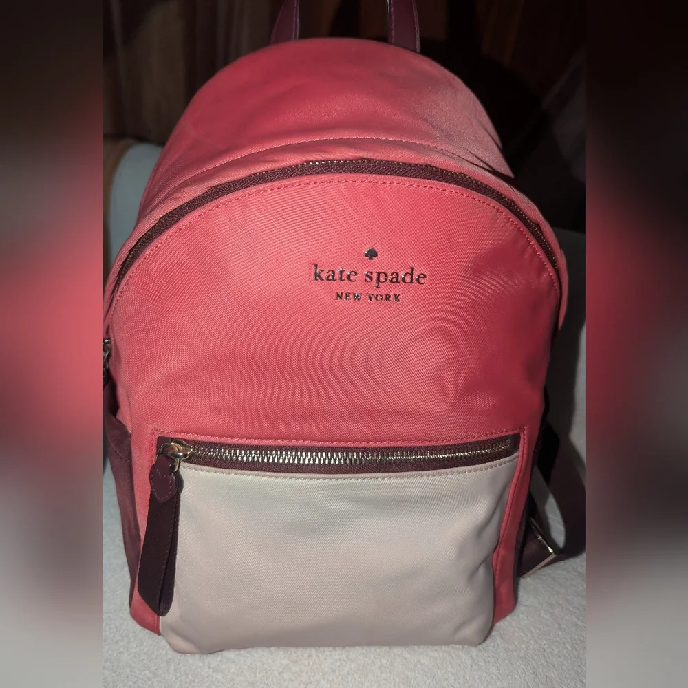 Kate Spade Pink and White Chelsea The Little Better Multi Pink Backpack